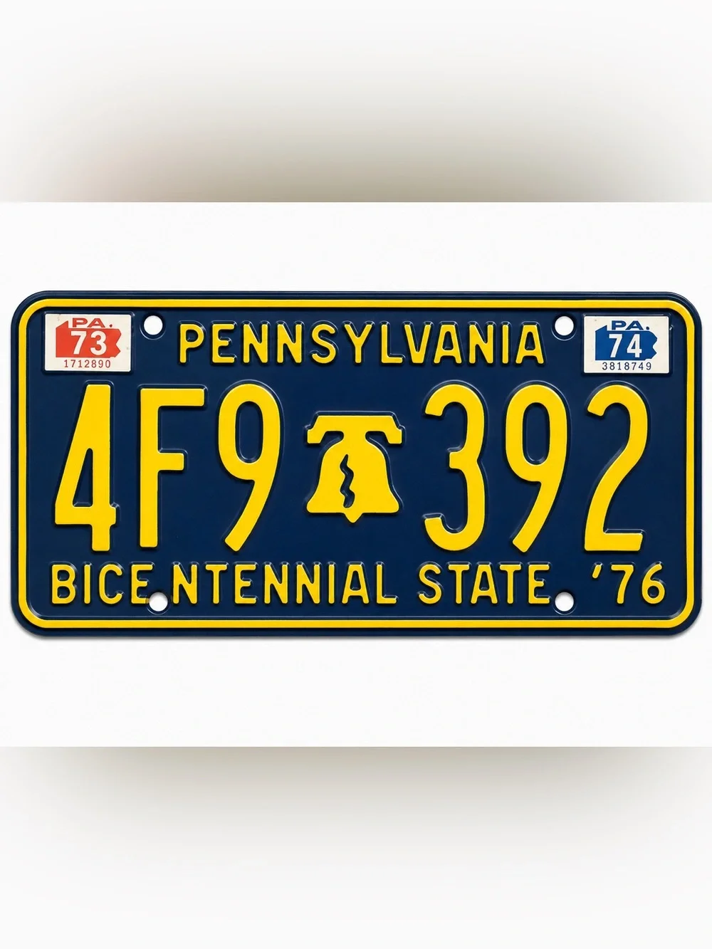Pennsylvania Bicentennial State 1976 License Plate